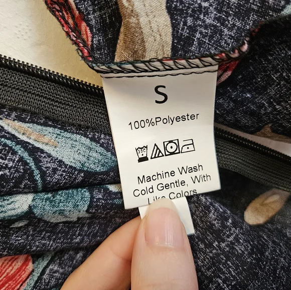 Green And Pink Floral Print Surplice Front Belted Dress - Picture 8 of 9